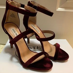 Burgundy Velvet Heels